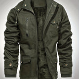 kkboxly  Men's Hooded Military Tactical Jacket Windbreak Fleece Coat