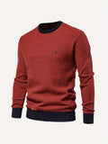 kkboxly  Men's Long Sleeved Sweater, Men's Knitted Pullover For Spring And Autumn