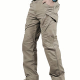 kkboxly Men's Outdoor Multi Functional Tactical Pants, Multi Pocket Outdoor Hiking Waterproof Sweatpants, Wear Resistant Cargo Pants