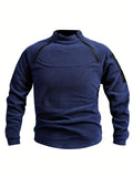 kkboxly  Men's Warm Polar Fleece Sweatshirt, Casual Stretch Sports Tops For Fall Winter