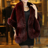 Imitation Mink Fur Faux Fur Shawl Solid Color Thick Warm Fake Fur Collar Elegant Bridal Wedding Dress Cape Short Coat