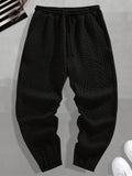 kkboxly Plus Size Men's Jacquard Pants Oversized Fashion Casual Sports Sweatpants Joggers For Fall Winter, Men's Clothing