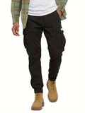 kkboxly  Trendy Cargo Pants, Men's Multi Flap Pocket Trousers, Loose Casual Outdoor Pants, Men's Work Pants Outdoors Streetwear Hiphop Style