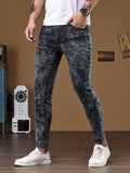 kkboxly  Men's Chic Skinny Jeans, Men's Casual Street Style Distressed Stretch Denim Pants