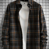 Fashionable And Trendy Men's Plaid Casual And Versatile Shirt Jacket, Simple And Versatile