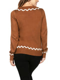 Elegant Gingerbread Christmas Cardigan for Women - V-Neck, Long Sleeve with Bow Detail, Button-Up Knit Sweater for Fall/Winter