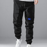 kkboxly Men's Stylish Black Cargo Pants With Flap Pockets - Perfect for Casual Wear!