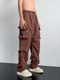 kkboxly  Loose Fit Multi Pocket Cargo Pants, Men's Casual Hip Hop Style Wide Leg Pants For Spring Summer Outdoor