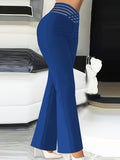 kkboxly  Solid Color Bootcut Pants, Elegant High Waist Pants, Women's Clothing