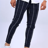 New Striped Casual Pants Men's Breathable Soft Daily Plaid Pants For Spring/Fall