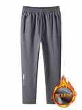 Men's Fleece Warm Pants, Comfy Active Stretch Breathable Trousers For Outdoor Activities For Fall And Winter