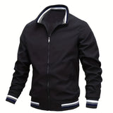 kkboxly  Men's Casual Baseball Jacket Coat Regular Fit College Hipster Windbreaker For Spring Autumn