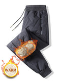 kkboxly  Men's Winter New Fashion Trend Waterproof, Windproof, Warm, Fleece And Thickened Casual Loose Sports Trousers And Casual Pants