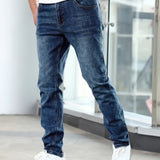 kkboxly Men's Casual Medium Stretch Jeans, Classic Design Denim Pants