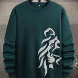 Men's Graphic Sweatshirt, Loose Trendy Pullover, Men's Clothing