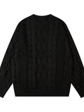 kkboxly  YWFG All Match Knitted Solid Cable Sweater, Men's Casual Warm Slightly Stretch Crew Neck Pullover Sweater For Fall Winter