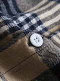 kkboxly Plaid Pattern Men's Chic Comfy Long Sleeve Button Up Shirt For Spring Fall Outdoor