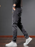 kkboxly  Men's Casual Skinny Jeans, Chic Street Style Classic Design Stretch Jeans