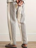 kkboxly  Men's Striped Casual Pants, Comfy Straight Leg Trousers