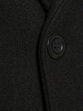 kkboxly  Plus Size Men's Elegant Solid Coat Lapel Fleece Long Coat For Fall Winter, Men's Clothing