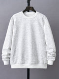 kkboxly Trendy Sweatshirt, Men's Casual Solid Crew Neck Sweatshirt For Fall Winter