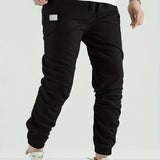 kkboxly  Solid Color Men's Cargo Pants, Loose Casual Outdoor Joggers Pants, Men's Work Pants For Hiking Fishing Angling