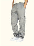 kkboxly Men's Multi Pocket Cargo Pants, Casual Loose Fit Sports Pants