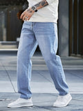 Men Cat Scratch Straight Leg Jeans