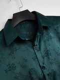 kkboxly kkboxly Elegant Floral Print Men's Mature Casual Short Sleeve Lapel Shirt, Summer Holiday Top, Photography