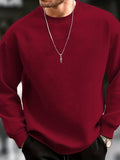 kkboxly  Men's Basic Crew Neck Sweatshirt Pullover For Men Solid Color Sweatshirts For Spring Fall Long Sleeve Tops