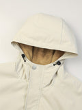 realaiot  Men's Casual Warm Fleece Lined Hooded Jacket, Chic Color Block Jacket For Fall Winter