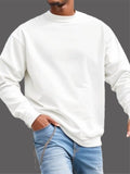 kkboxly Trendy Sweatshirt, Men's Casual Solid Crew Neck Sweatshirt For Fall Winter