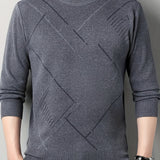 kkboxly  Men's Stylish Loose Solid Knitted Sweater, Casual Slightly Stretch Breathable Long Sleeve Turtle Neck Top For City Walk Street Hanging Outdoor Activities