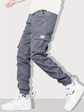 kkboxly  2pcs Casual Side Pockets Drawstring Joggers, Men's Cargo Pants For Spring Summer Outdoor