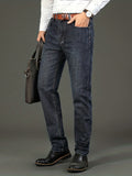 kkboxly  Men's High Quality Straight Leg Jeans For Business, Semi-formal Stretch Denim Pants