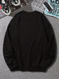 kkboxly  ' Yes Boss ' Print Crew Neck Sweatshirt Pullover For Men Solid Color Sweatshirts For Spring Fall Long Sleeve Tops