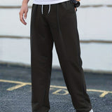 kkboxly  Men's Casual Pants Drawstring Waist Straight Leg Work Track Pants