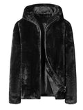 kkboxly  Solid Faux Fur Hooded Teddy Coat, Casual Long Sleeve Zip Up Thermal Coat For Fall & Winter, Women's Clothing