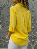 Versatile Solid Button Front Shirt, Casual Long Sleeve Shirt For Spring & Fall, Women's Clothing