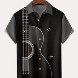 2025 kkboxly  Stylish Men's Musical Note Printed Casual Shirt - Perfect for Parties and Streetwear