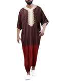 kkboxly  Ethnic Style Arab Muslim Robe Shirt Dress For Men - Long Sleeves, Loose Fit, Casual And Comfortable