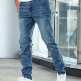 kkboxly Men's Casual Medium Stretch Jeans, Classic Design Denim Pants