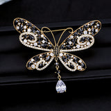 2025 Japan and South Korea high-end shining zircon cute temperament butterfly brooch fashion women's jacket suit pin accessories wholesale