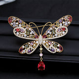 2025 Japan and South Korea high-end shining zircon cute temperament butterfly brooch fashion women's jacket suit pin accessories wholesale