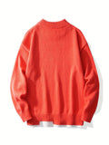 kkboxly  Fake 2 Piece Mens Warm Thermal Sweater, Casual Comfy Pullover, Mens Clothing For Winter