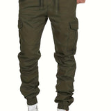 kkboxly  Men's Casual Pockets Drawstring Outdoor Sports Cargo Pants