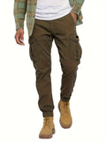 kkboxly  Trendy Cargo Pants, Men's Multi Flap Pocket Trousers, Loose Casual Outdoor Pants, Men's Work Pants Outdoors Streetwear Hiphop Style