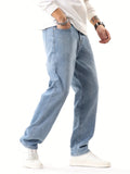 Loose Fit Distressed Jeans, Men's Casual Street Style Denim Pants For Summer Fall