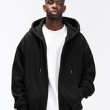 Solid Thermal Men's Hooded Jacket Casual Long Sleeve Hoodies With Zipper Gym Sports Hooded Coat For Winter Fall