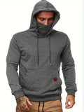 elveswallet  Men's Hoodie, Face Cover Casual Drawstring Hooded Sweatshirt With Multicolor